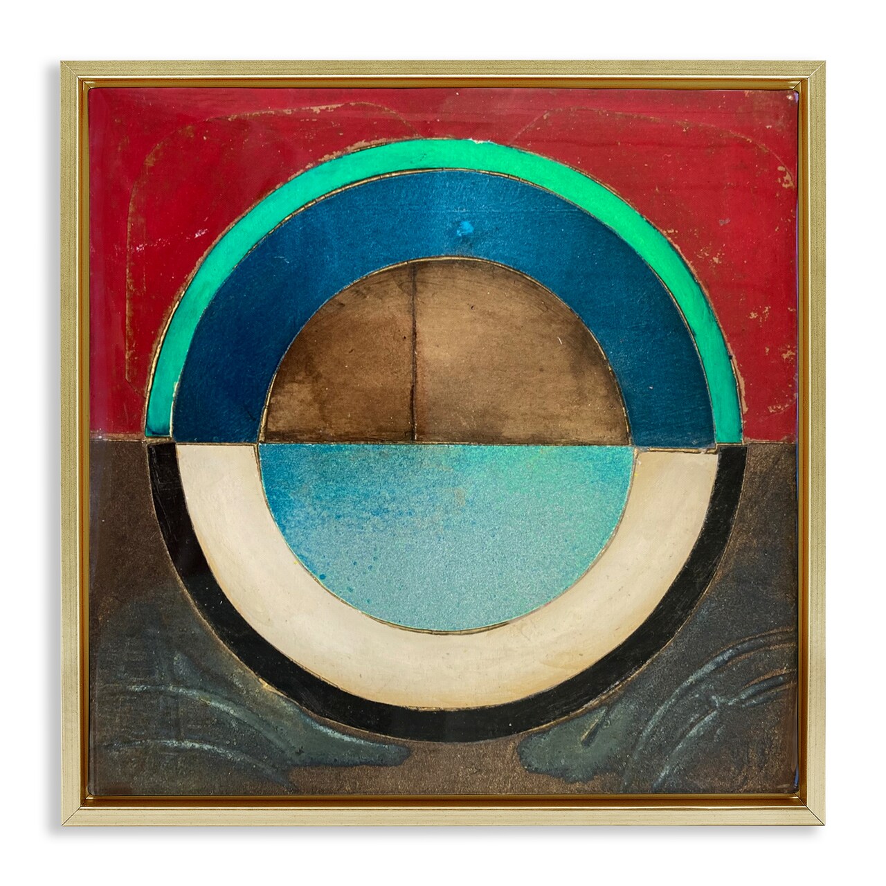 Stupell Industries Round Distressed Circle Floating Frame, design by Matthew Finger